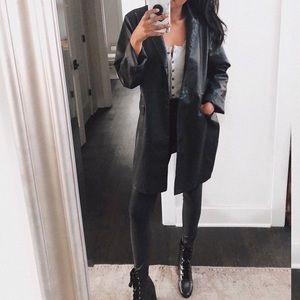 Faux Leather Coat